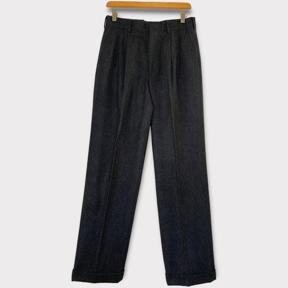 Vintage 90s J. Crew Women’s Wool High Rise Trousers Pleated Gray Pants - Picture 10 of 11